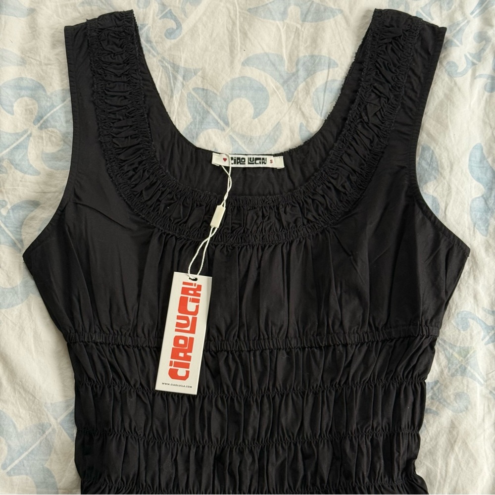 NWT Ciao Lucia Kala Black Cotton Dress - Small - Picture 4 of 6
